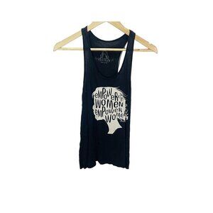 Bear Dance Black S "Empowered‎ Women" Graphic Print Tank Top Stretch